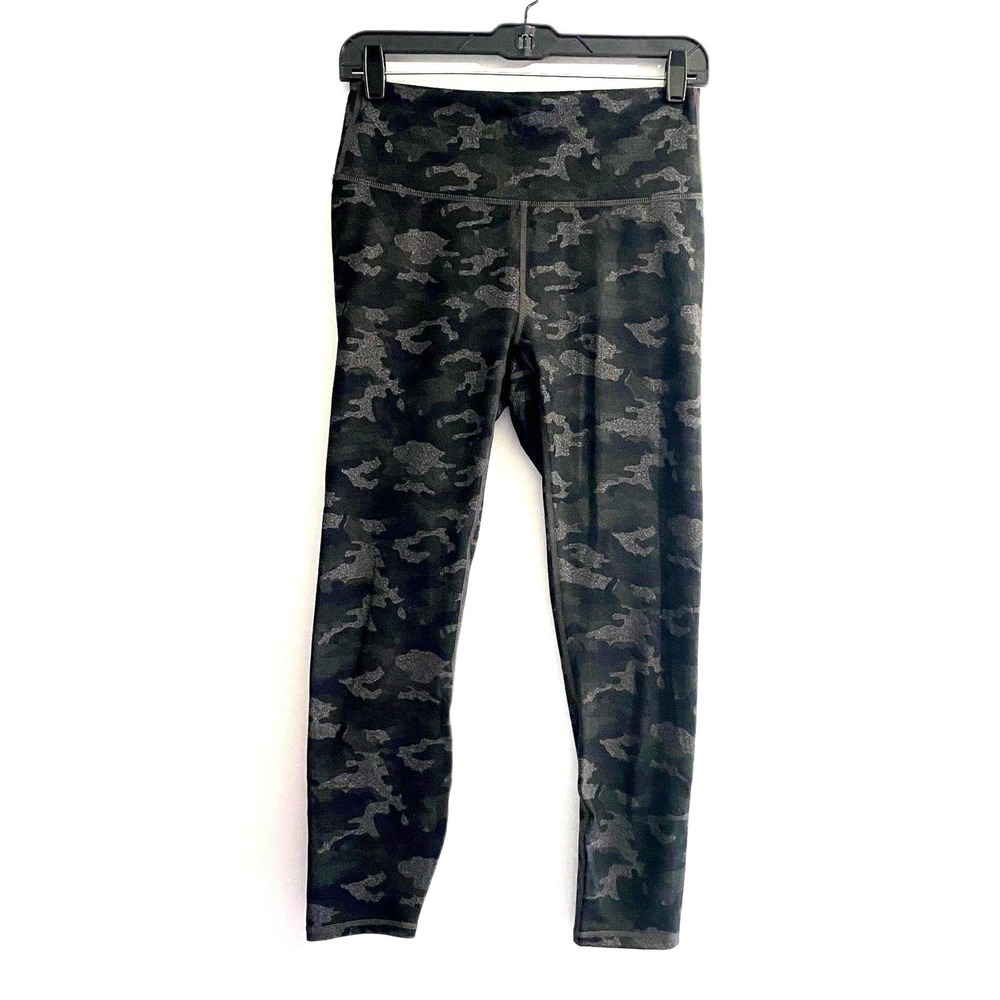 Fabletics Powerhold Crop Camouflage Leggings Green Gray Athletic Size Small